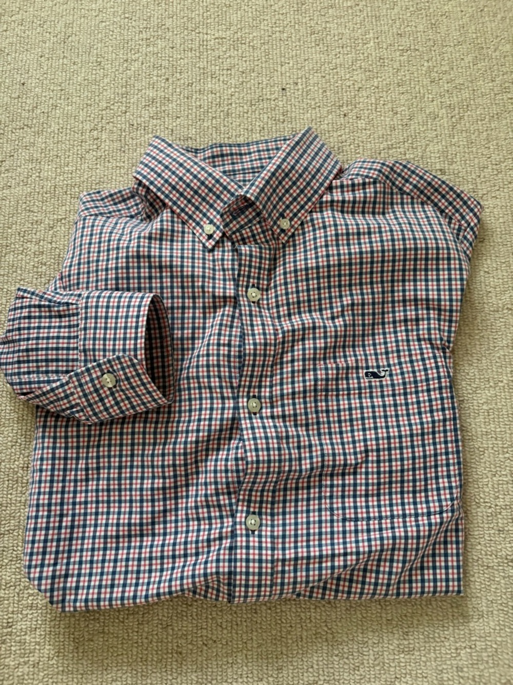 Vineyard Vines Men's Blue & Red Plaid Classic Fit Tucker Shirt
